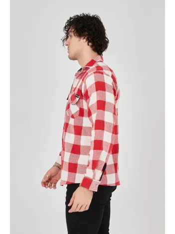 Erkek Oduncu Gömlek – Uzun Kollu, Şardonlu Kumaş, Kareli Desen, Regular Fit, Manşetli, Çift Cepli, Rahat Günlük Bahar & Kış Stil - Kırmızı Erkek Oduncu Gömlek – Uzun Kollu, Şardonlu Kumaş, Kareli Desen, Regular Fit, Manşetli, Çift Cepli, Rahat Günlük Bahar & Kış Stil - Kırmızı