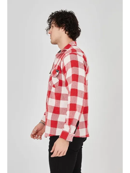 Erkek Oduncu Gömlek – Uzun Kollu, Şardonlu Kumaş, Kareli Desen, Regular Fit, Manşetli, Çift Cepli, Rahat Günlük Bahar & Kış Stil - Kırmızı Erkek Oduncu Gömlek – Uzun Kollu, Şardonlu Kumaş, Kareli Desen, Regular Fit, Manşetli, Çift Cepli, Rahat Günlük Bahar & Kış Stil - Kırmızı