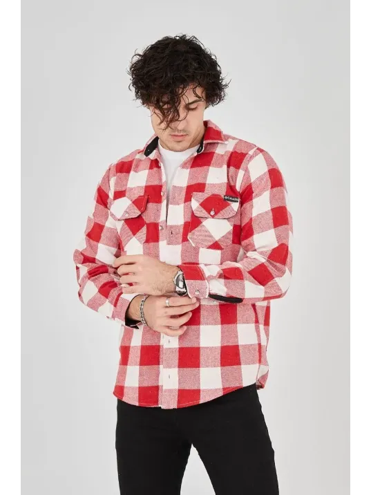Erkek Oduncu Gömlek – Uzun Kollu, Şardonlu Kumaş, Kareli Desen, Regular Fit, Manşetli, Çift Cepli, Rahat Günlük Bahar & Kış Stil - Kırmızı Erkek Oduncu Gömlek – Uzun Kollu, Şardonlu Kumaş, Kareli Desen, Regular Fit, Manşetli, Çift Cepli, Rahat Günlük Bahar & Kış Stil - Kırmızı
