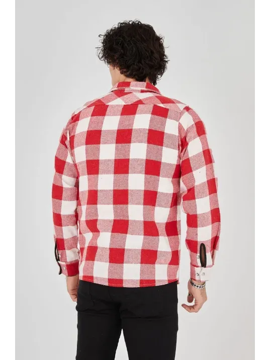 Erkek Oduncu Gömlek – Uzun Kollu, Şardonlu Kumaş, Kareli Desen, Regular Fit, Manşetli, Çift Cepli, Rahat Günlük Bahar & Kış Stil - Kırmızı Erkek Oduncu Gömlek – Uzun Kollu, Şardonlu Kumaş, Kareli Desen, Regular Fit, Manşetli, Çift Cepli, Rahat Günlük Bahar & Kış Stil - Kırmızı