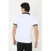 Erkek Yakalı Slim Fit Baskılı T-Shirt - Beyaz Erkek Yakalı Slim Fit Baskılı T-Shirt - Beyaz