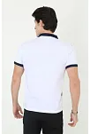 Erkek Yakalı Slim Fit Baskılı T-shirt - Beyaz