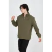 Erkek Yarım Fermuarlı Baskılı Sweat - Yeşil