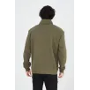 Erkek Yarım Fermuarlı Baskılı Sweat - Yeşil
