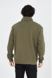 Erkek Yarım Fermuarlı Baskılı Sweat - Yeşil