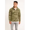 Erkek Yarım Fermuarlı Desenli Polar Sweat – Haki Kamuflaj Yakalı, Uzun Kollu, Oversize Rahat Kalıp - Haki Erkek Yarım Fermuarlı Desenli Polar Sweat – Haki Kamuflaj Yakalı, Uzun Kollu, Oversize Rahat Kalıp - Haki