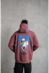 Erkek Yıldırım Baskılı Kapşonlu Sweat - Gül Kurusu