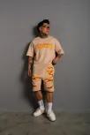 Erkek Alev Baskılı İkili Şortlu Takım - Bej Erkek Alev Baskılı İkili Şortlu Takım - Bej