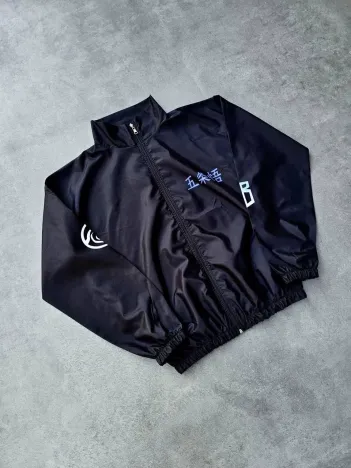 Fermuarlı Dijital Baskılı Rüzgarlık - Siyah Fermuarlı Dijital Baskılı Rüzgarlık - Siyah