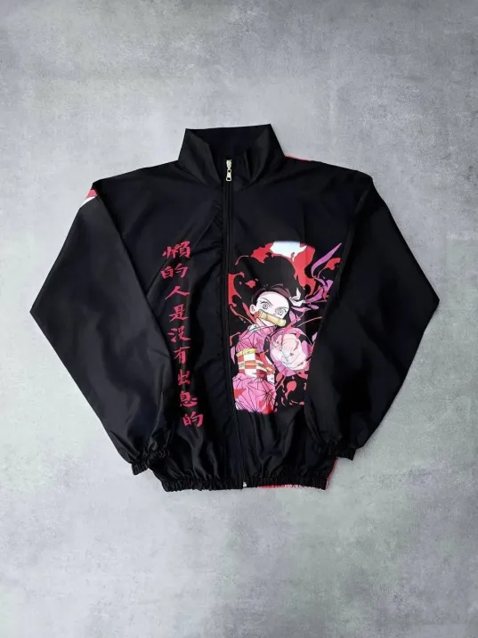 Fermuarlı Dijital Baskılı Rüzgarlık - Siyah Fermuarlı Dijital Baskılı Rüzgarlık - Siyah