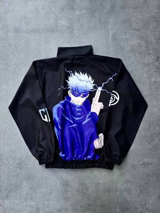 Fermuarlı Dijital Baskılı Rüzgarlık - Siyah Fermuarlı Dijital Baskılı Rüzgarlık - Siyah