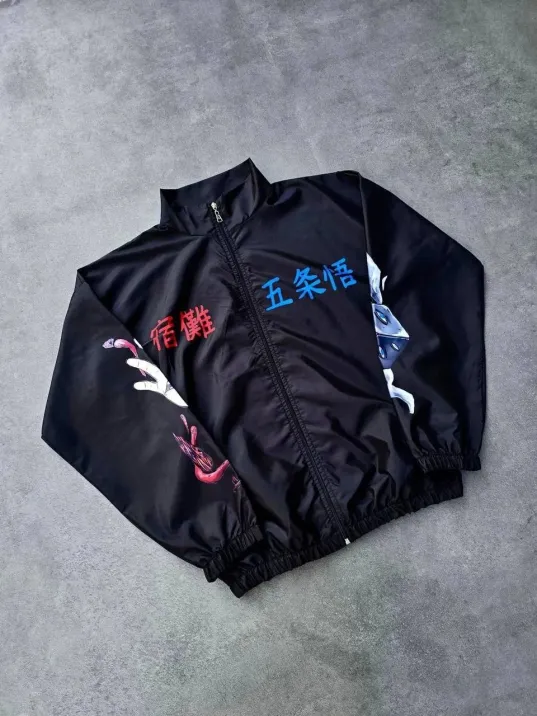 Fermuarlı Dijital Baskılı Rüzgarlık - Siyah Fermuarlı Dijital Baskılı Rüzgarlık - Siyah