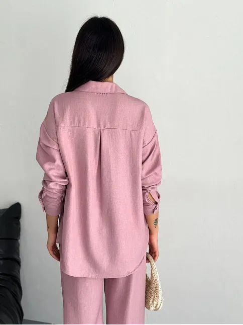 Gömlek Pantolon İkili Takım - Toz Pembe