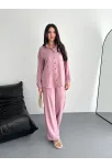 Gömlek Pantolon İkili Takım - Toz Pembe Gömlek Pantolon İkili Takım - Toz Pembe