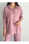 Gömlek Pantolon İkili Takım - Toz Pembe Gömlek Pantolon İkili Takım - Toz Pembe