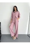 Gömlek Pantolon İkili Takım - Toz Pembe Gömlek Pantolon İkili Takım - Toz Pembe