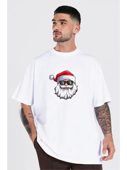 Gözlüklü Noel Baba T-shirt - Beyaz Gözlüklü Noel Baba T-shirt - Beyaz