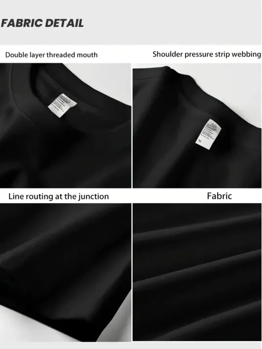 Geniş Kesim Pamuklu Tişört - "GANDHI The Project" Baskılı, Siyah, Rahat Kesim, Kısa Kollu, Günlük Kıyafet, Her Gün Giyilebilecek Tişört- Siyah