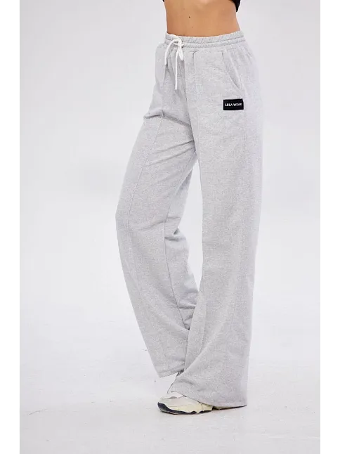İki İplik Bol Paça Eşofman Pantalon - Gri