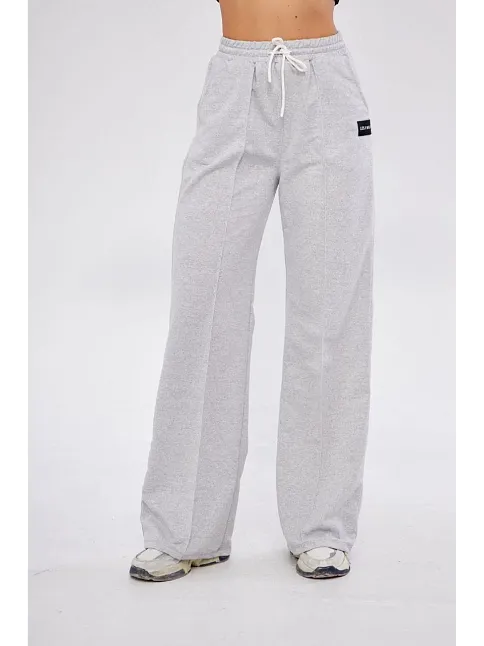 İki İplik Bol Paça Eşofman Pantalon - Gri