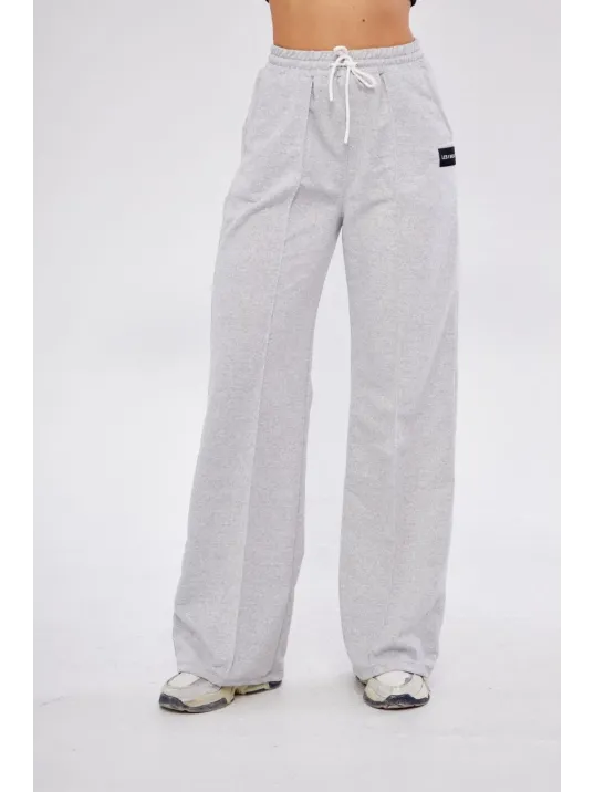 İki iplik Bol Paça Eşofman Pantalon - Gri