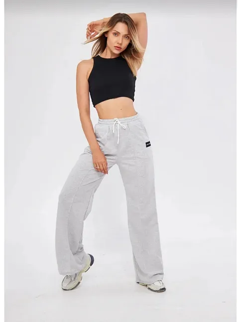 İki İplik Bol Paça Eşofman Pantalon - Gri