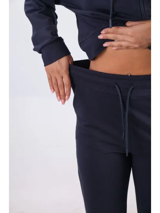 iki iplik Kapüşonlu Fermuarlı Crop Oversize Hırka Takım- Lacivert iki iplik Kapüşonlu Fermuarlı Crop Oversize Hırka Takım- Lacivert