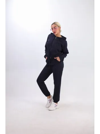 iki iplik Kapüşonlu Fermuarlı Crop Oversize Hırka Takım- Lacivert iki iplik Kapüşonlu Fermuarlı Crop Oversize Hırka Takım- Lacivert