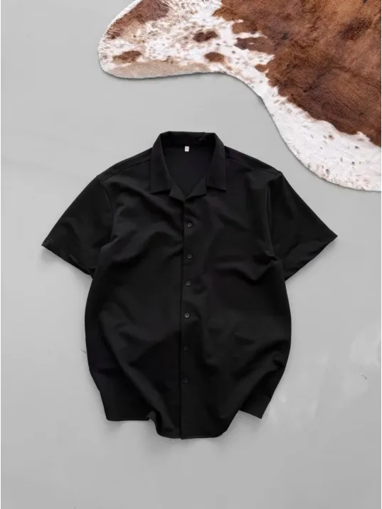 İki İplik Kumaş Gömlek - Siyah İki İplik Kumaş Gömlek - Siyah