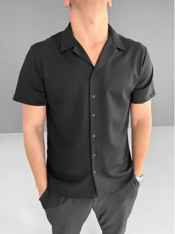 İki İplik Kumaş Gömlek - Siyah İki İplik Kumaş Gömlek - Siyah