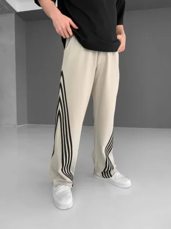 İki İplik Kumaş Şeritli Alt Esofman - Gri İki İplik Kumaş Şeritli Alt Esofman - Gri