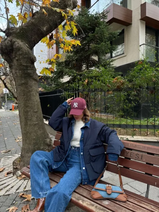 Jeans Detaylı Cıtcıtlı CEKET - Lacivert Jeans Detaylı Cıtcıtlı CEKET - Lacivert