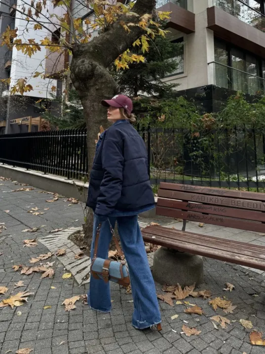 Jeans Detaylı Cıtcıtlı CEKET - Lacivert Jeans Detaylı Cıtcıtlı CEKET - Lacivert