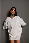 Kadın 24/1 Düz A Kalite Oversize T-shirt - Beyaz