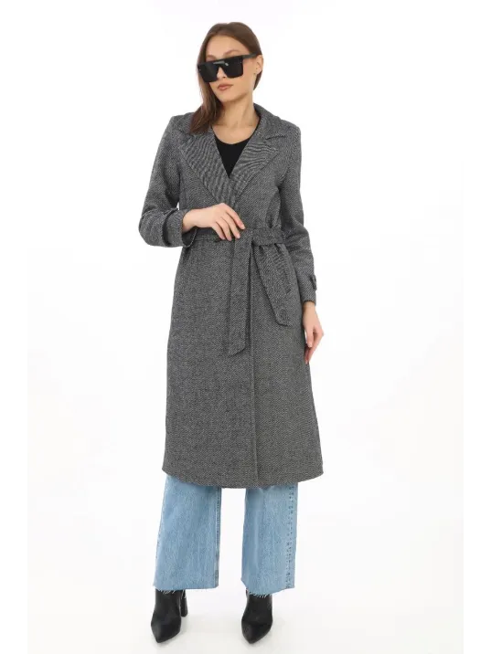 Kadın Balık Sırtı Kaşe Kaban – Uzun Boy Kruvaze Yaka Kuşaklı Astarlı Kışlık Tesettür Kaban, Yünlü Dokuma Kaşmir Kumaş, Cepli Rahat Oversize Kalıp Şık Modern Kaban Mont Modeli (Günlük ve Özel Gün Kombinlerine Uygun) - Füme Kadın Balık Sırtı Kaşe Kaban – Uzun Boy Kruvaze Yaka Kuşaklı Astarlı Kışlık Tesettür Kaban, Yünlü Dokuma Kaşmir Kumaş, Cepli Rahat Oversize Kalıp Şık Modern Kaban Mont Modeli (Günlük ve Özel Gün Kombinlerine Uygun) - Füme