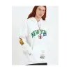 Kadın Baskılı Kapüşonlu Sweatshirt - Beyaz Kadın Baskılı Kapüşonlu Sweatshirt - Beyaz