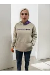 Kadın Baskılı Kapüşonlu Sweatshirt - Gri Kadın Baskılı Kapüşonlu Sweatshirt - Gri