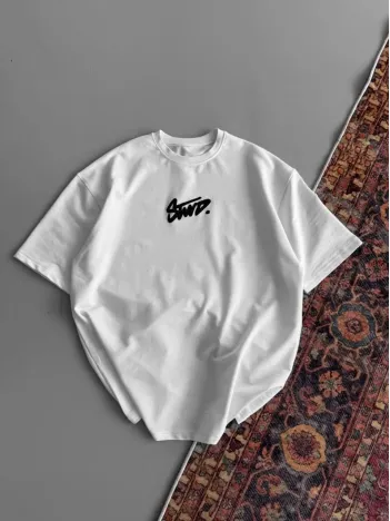 Kadın Baskılı Oversize T-shirt - Beyaz Kadın Baskılı Oversize T-shirt - Beyaz