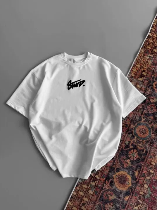 Kadın Baskılı Oversize T-shirt - Beyaz Kadın Baskılı Oversize T-shirt - Beyaz