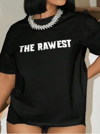 Kadın Baskılı Oversize T-shirt - Siyah Kadın Baskılı Oversize T-shirt - Siyah