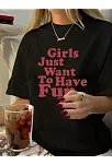 Kadın Baskılı Oversize T-shirt - Siyah