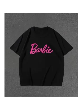 Kadın Baskılı Oversize T-shirt - Siyah