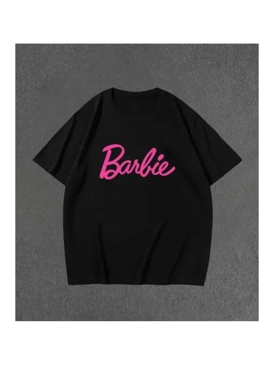 Kadın Baskılı Oversize T-shirt - Siyah