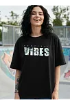 Kadın Baskılı Oversize T-shirt - Siyah