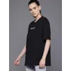 Kadın Baskılı Oversize T-shirt - Siyah