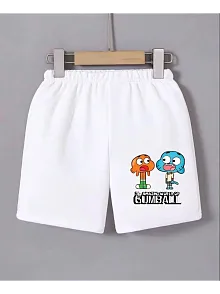 Kadın Beli Lastikli Baskılı Mini Şort - Beyaz