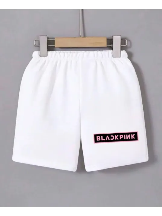 Kadın Beli Lastikli Baskılı Mini Şort - Beyaz Kadın Beli Lastikli Baskılı Mini Şort - Beyaz