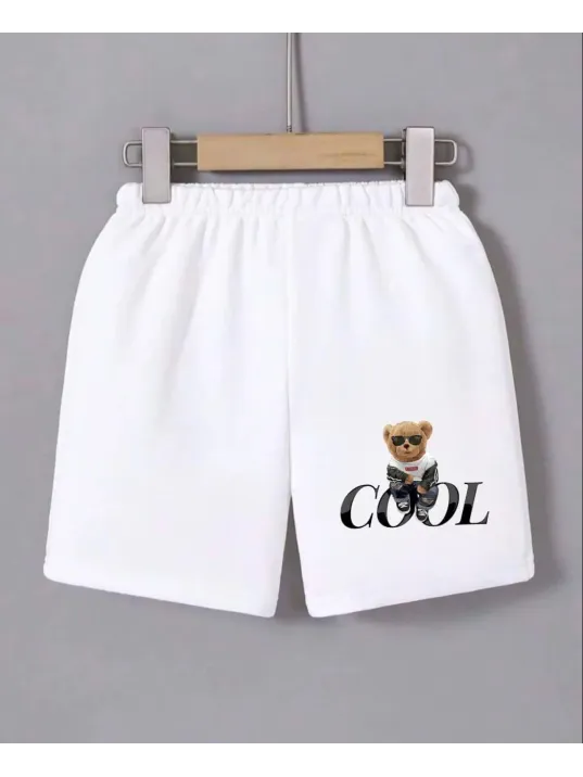 Kadın Beli Lastikli Baskılı Mini Şort - Beyaz Kadın Beli Lastikli Baskılı Mini Şort - Beyaz