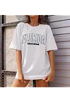 Kadın Bisiklet Yaka Baskılı T-shirt - Beyaz