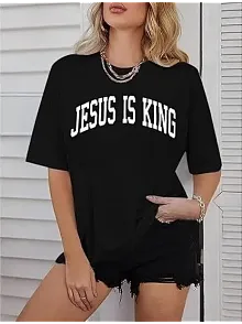 Kadın Bisiklet Yaka Kısa Kol Baskılı T-shirt - Siyah